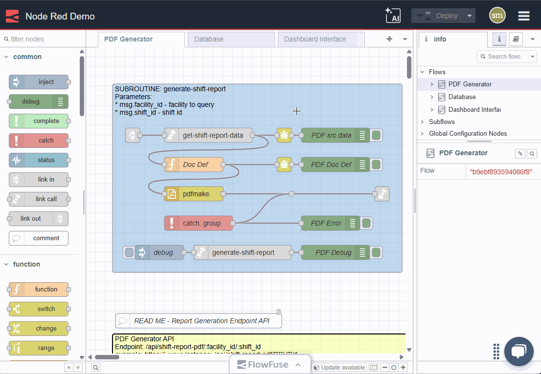 Demo of documenting flows with the Flows Explainer